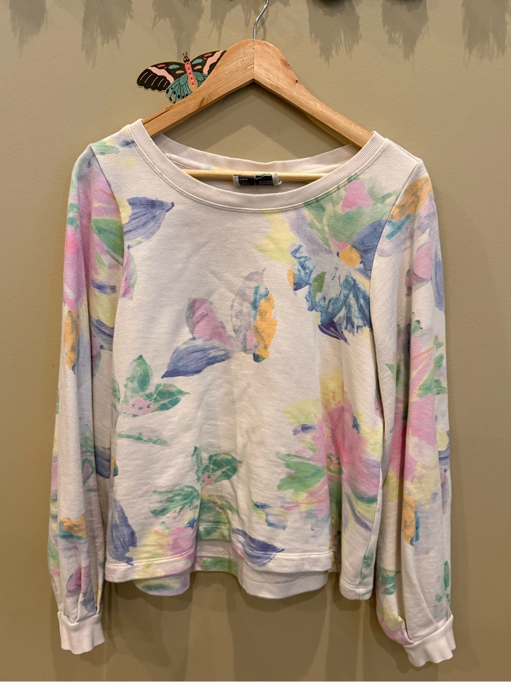 Anthropologie Pastel Floral Print Women's Long-Sleeve Pullover - Picture 4 of 12